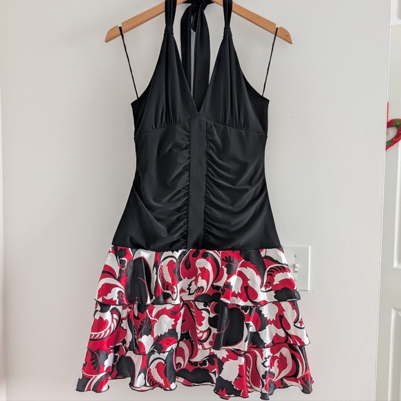 2000's Halter Ruffle Dress - Picture 1 of 11